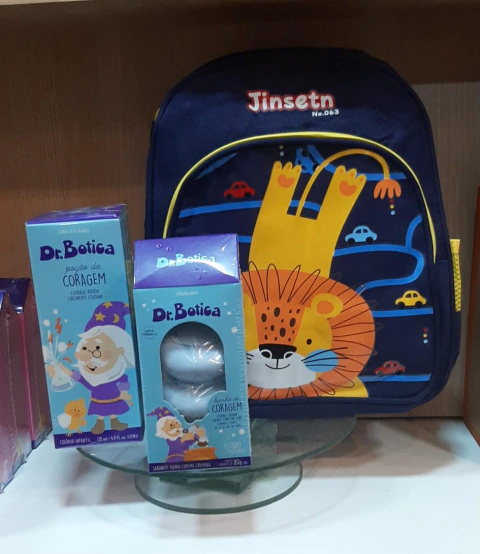 KIT DR. BOTICA COLÔNIA 120ML + CX SABONETE + MOCHILA AZUL