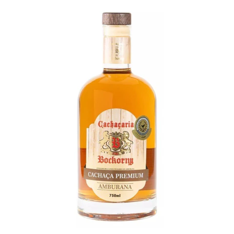 Cachaça Bockorny Premium Amburana 750ml Envelhecida em Barris de Amburana