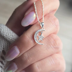 Collar Luna y Estrella Micro Pavé - comprar online