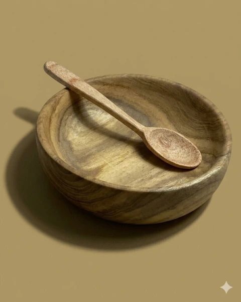 Cuenco de Loro Negro Madera Recuperada