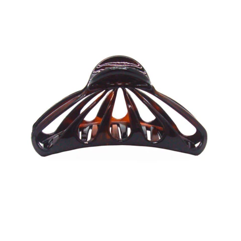 Prendedor Piranha de Cabelo em Resina com Design Vazado em Arco