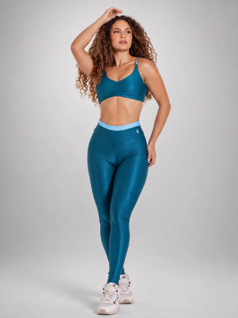 CONJUNTO ÉCLAT | CALÇA + TOP | AZUL PETRÓLEO