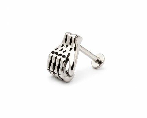 Labret Acero Quirúrgico Mano de Calavera