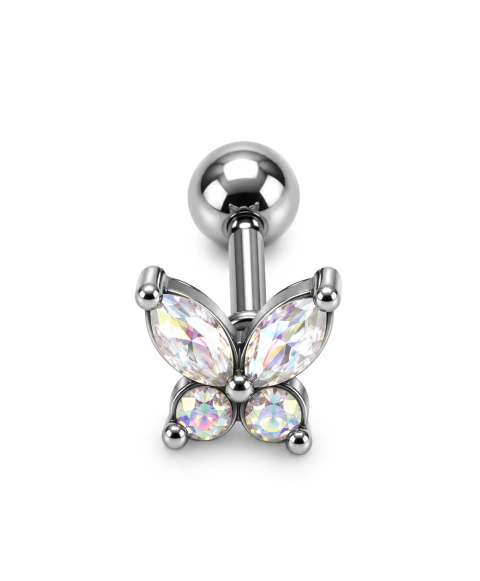 Piercing Helix Mariposa con Strass Varios Colores
