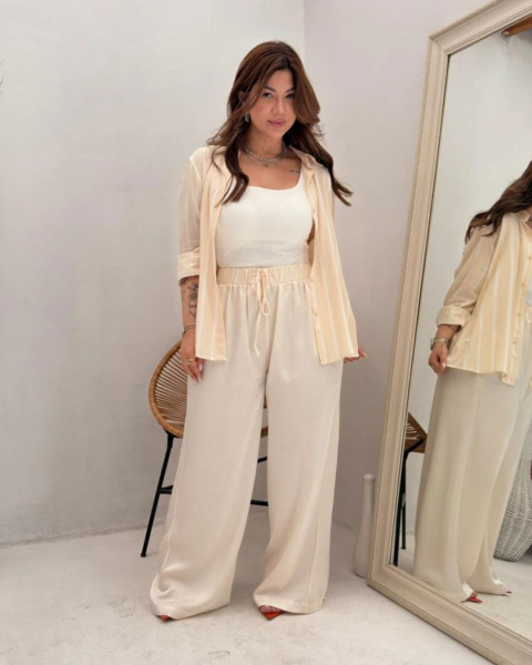 Calça Ingrid Cetim Cordão