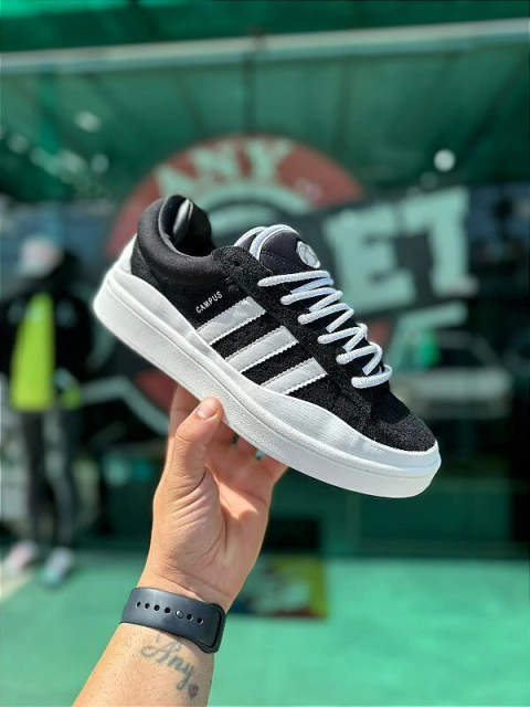Tênis Adidas Campus x Bad Bunny Preto-Branco Import