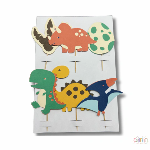 Cupcake Toppers Dino x6
