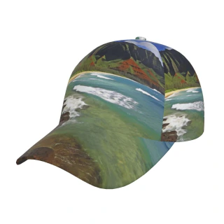Boné de beisebol Kauai Hawaii Seashore ajustável Golf Dad Hat Fashion Cotton Sport Hats for Men Women Visor Cap Preto