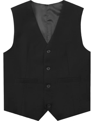 A&amp;J DESIGN Colete Preto Infantil para Meninos, Ideal para Formaturas, Casamentos, Funerais, Ocasiões Formais E para Pajem. Tamanho 7.