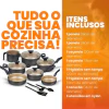 Jogo De Panelas 10 Peças Disegno Antiaderente Tampa De Vidro (Preto c Cereja) - loja online
