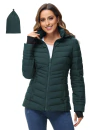 ROYAL MATRIX Jaqueta feminina acolchoada, leve e acolchoada de inverno com capuz removível