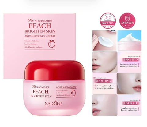 Crema Facial Iluminadora E Hidratante Sadoer Con Niacinamida 50g