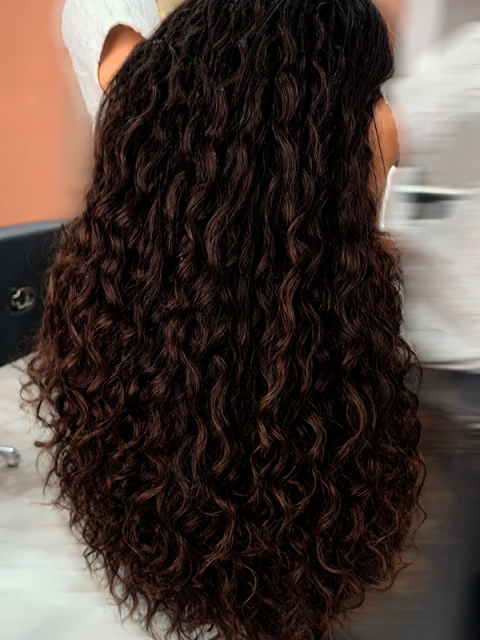 Wig AMINA RAINHA - Castanho Escuro / cabelo 100% humano