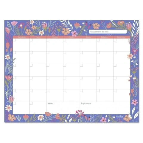 Bloco Planner Mensal Primavera