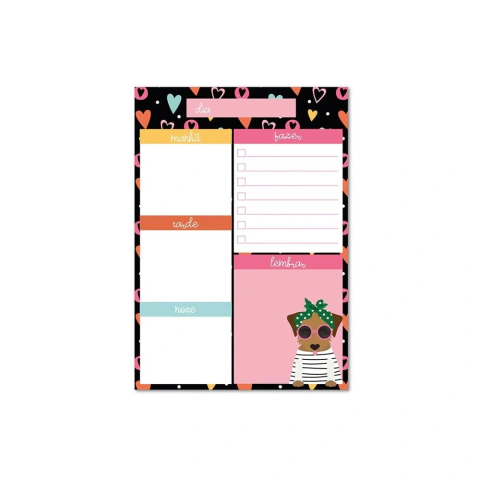 Bloco Planner Diário Happy Dog Caramelo