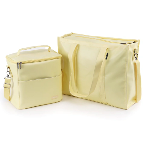 Kit Bolsa Tote Pro com Alça + Térmica Move Grande Amarelo Manteiga