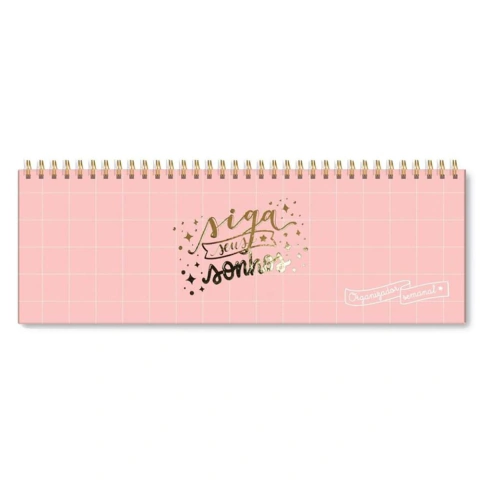 Planner Organizador Semanal Rosa Quadriculado
