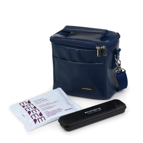 Kit Bolsa Térmica Move Mini Aazul Atlântico + Porta Talheres + Térmica em Gel