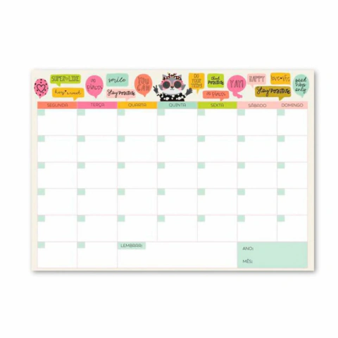 Bloco Planner de Mesa Mensal Guaxinim