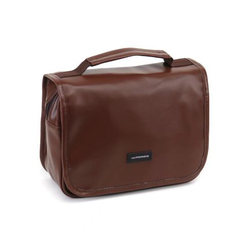 Necessaire de Viagem Ganchinho Marrom Cacau