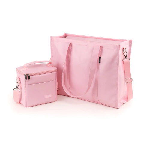 Kit Bolsa Tote Pro com Alça + Térmica Move Mini Rosa Yogurte