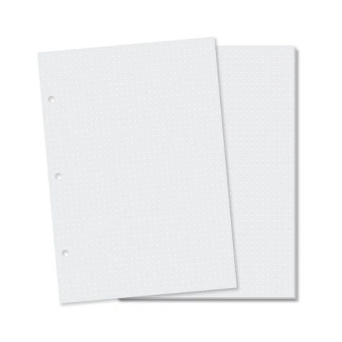Refil Pontilhado Branco Caderno e Planner Argolado