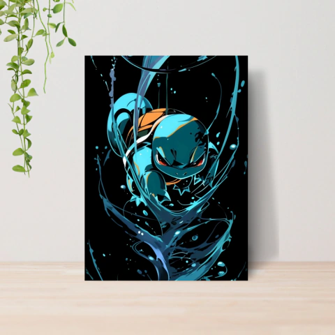 Quadro Squirtle Pokemon 03 MDF A5 A4 A3