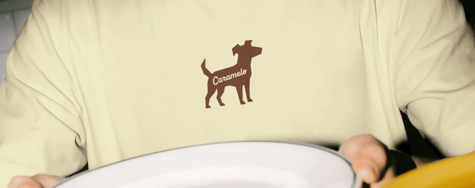 Camiseta Café Caramelo em creme