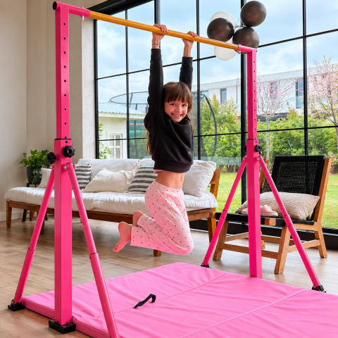 BARRA DE GIMNASIA PLEGABLE Y AJUSTABLE + COLCHONETA