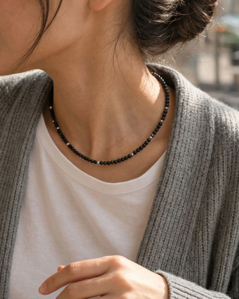 Collar de Piedras Naturales - Onix Negro