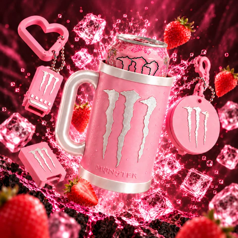 Copo Temático Energy Rosa com Acessórios