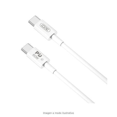 Cable Tipo-C a Tipo-C 2.0 Mts XO-NB-Q190B 60w Blanco