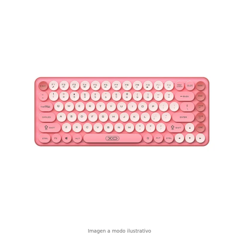 Teclado Wireless/bt 80% XO-KB-12 Rosa Tricolor