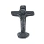 Crucifixo da Unidade de Mesa Metal Prata Velha 8 cm