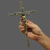 Crucifixo de Metal Aço Inox Dourado Parede Elegante 25 Cm - Armazém Católico | Artigos Religiosos Católicos | Loja Católica