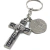 Chaveiro Duas Cruzes Com Crucifixo E Medalha Prata Velha - comprar online