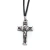 Colar Cordão Com Crucifixo Medalha Duas Cruzes Prateado