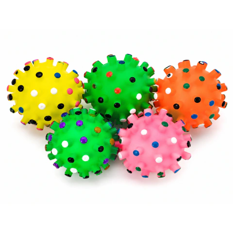 Bola de Borracha com Cravos para Gatos – Brinquedo Colorido