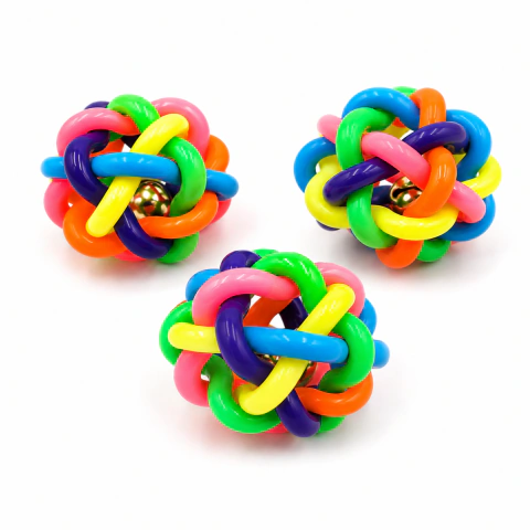 Bola Interativa para Gatos com Guizo – Brinquedo Colorido