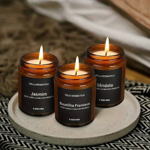Velas Aromáticas de 5.3oz (150 g) para Decoração, Longa Duração 35 Horas