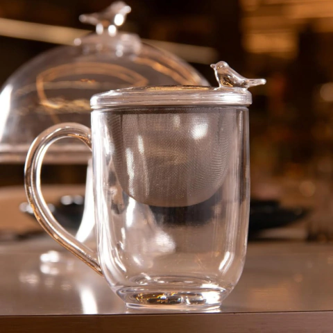 Caneca C/ Tampa E Filtro Bird 350ml Cristal - Wolff
