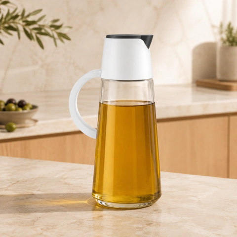 Galheteiro de Vidro Tampa Automática 630ml - Allmix