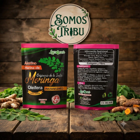 Harina de Moringa Oleifera Alcalina Instantánea - Con Colágeno y Fibra
