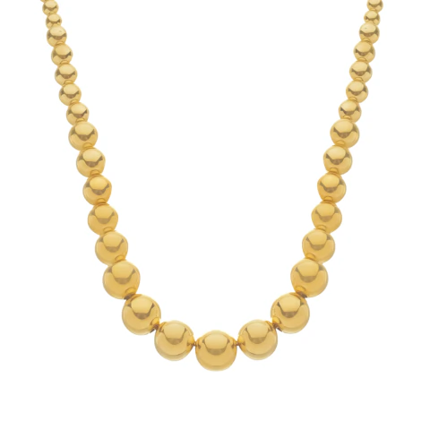 Colar Dourado de Bolas Crescentes