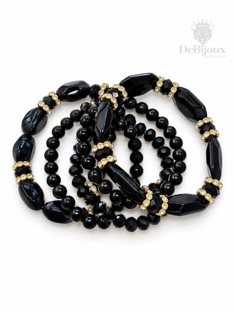 Kit 5 Pulseiras Pretas
