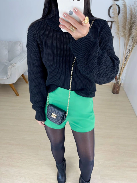 Short alfaiataria verde