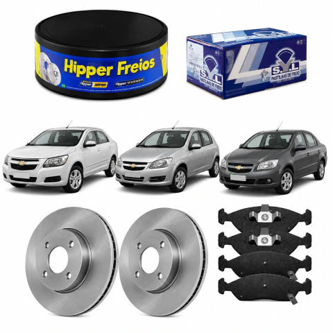 Kit Pastilha Disco Dianteiro Ventilado Cobalt Onix Prisma Sem ABS Teves