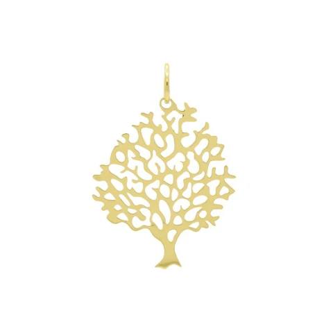 Pingente De Ouro 18k Árvore Vazada