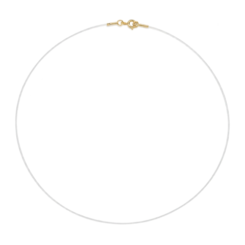 Gargantilha De Ouro 18k Fio De Nylon Com 50cm