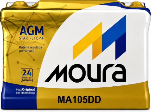 Bateria Moura AGM 105Ah – MA105DD – Start-Stop – 24 Meses de Garantia